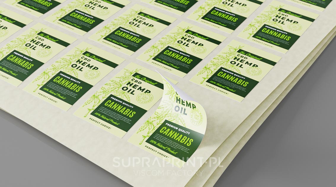 autocollants en feuilles pour produits à base de chanvre et huiles cbd